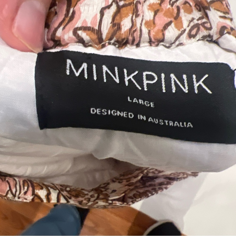 MINKPINK Women’s Skirt L Paisley Boho Lined Maxi  Viscose Side Zip Elastic Waist - Picture 9 of 9